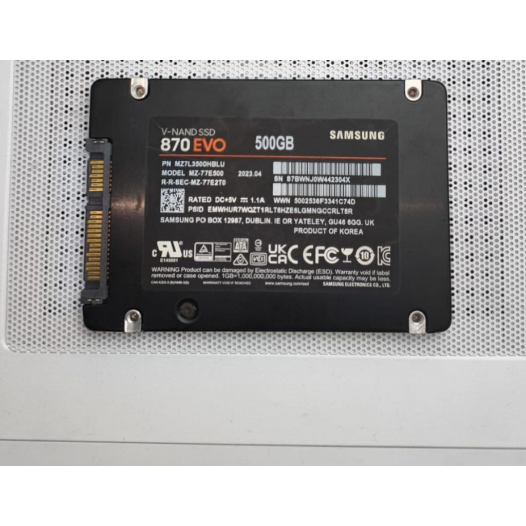 Samsung SSD 870 EVO 500GB Second Berkualitas sudah ada windows