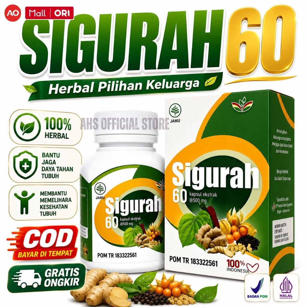 SIGURAH 60 Kapsul | Gurah Alami Atasi Batuk Dahak Menahun Obat Pernapasan Asma Bengek Pembersih Paru