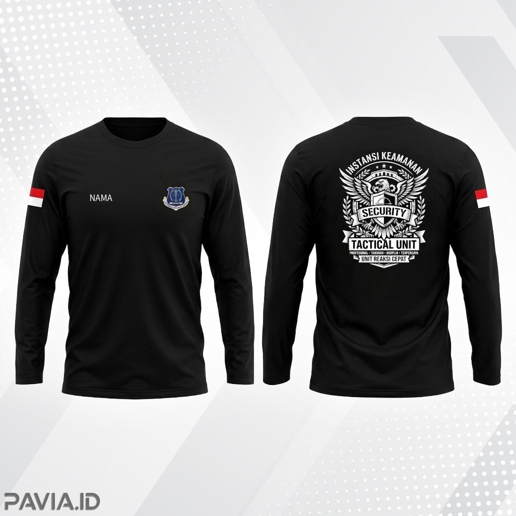 Kaos SECURITY Satpam Tactical Unit Baju Distro Lengan Panjang Ukuran S -XXL