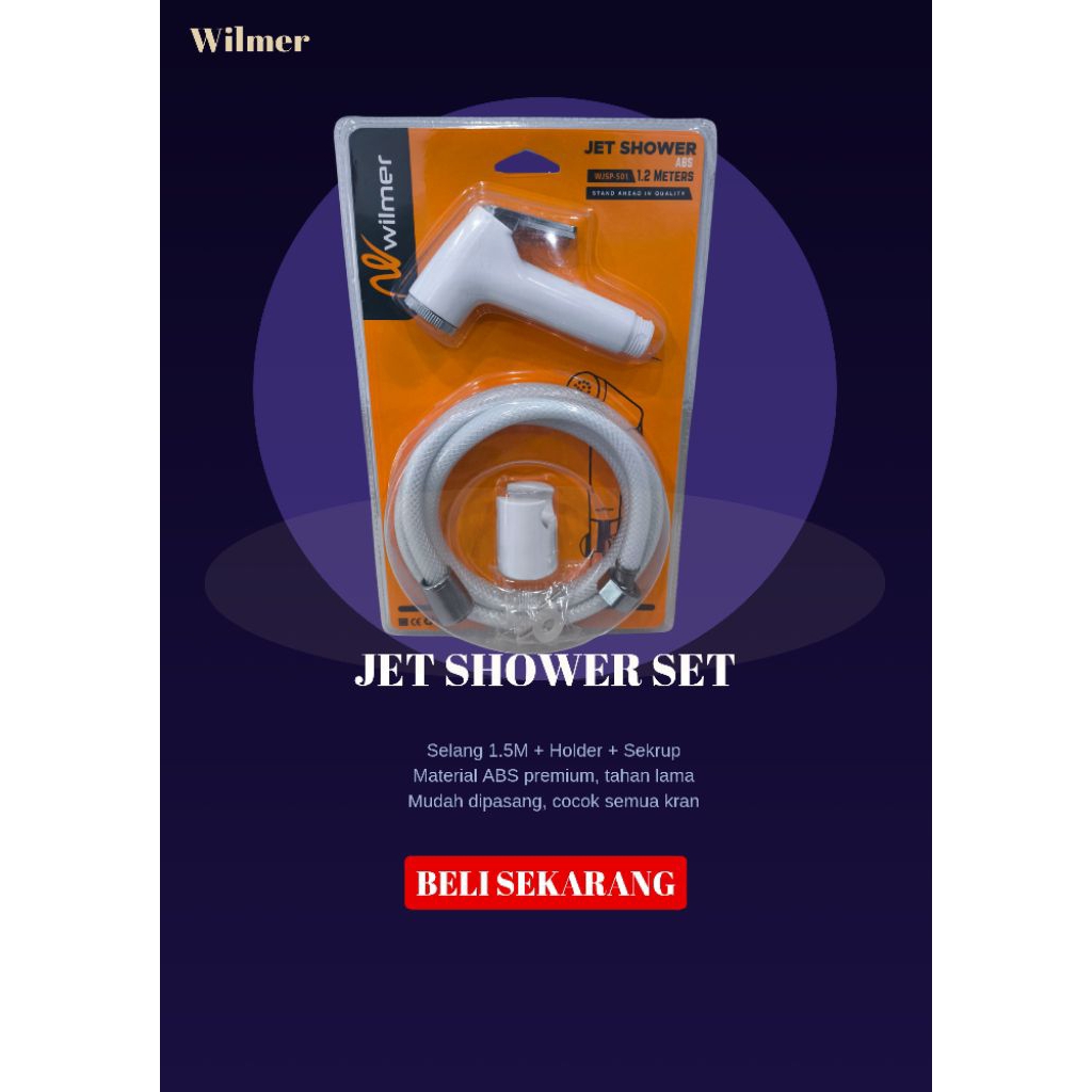 Bidet Shower/ Semprotan WC/ Jet Shower Panjang 1.2 M anti karat  include baut dan fisher