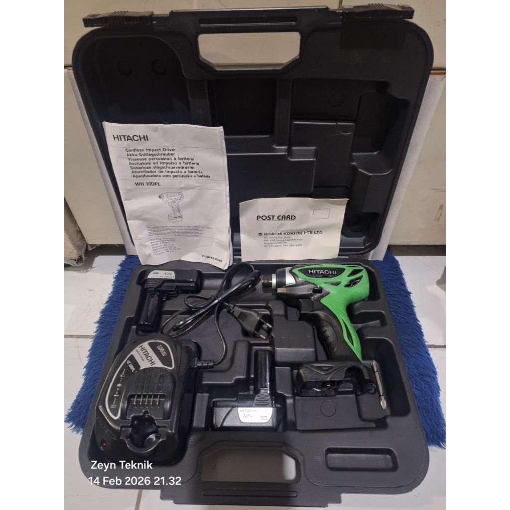 Mesin Bor Cordless Impact Driver 12v HITACHI WH10DFL JAPAN