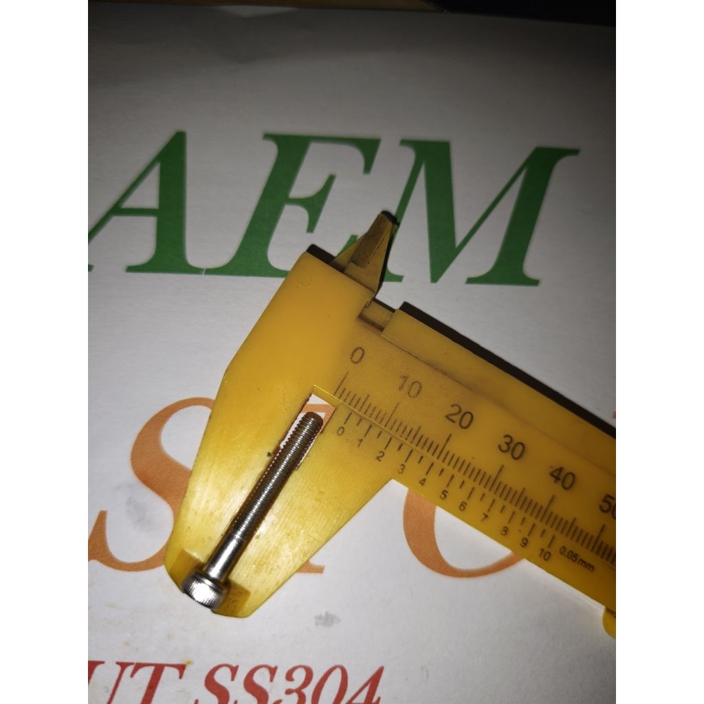 Baut L M4 x 40 half drat (4cm) stainless 304 A2-70
