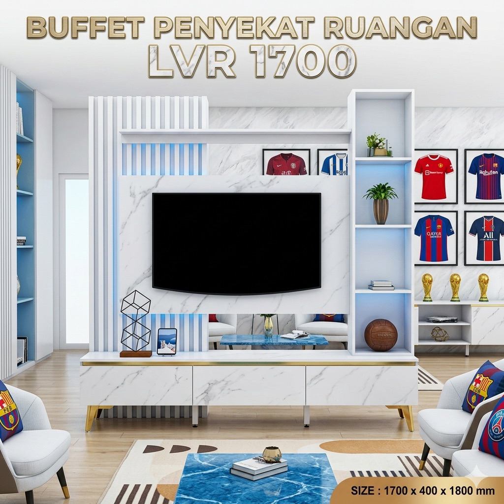 LVR 1700 Buffet TV Gantung Partisi TV Import Meja TV Minimalis Meja TV Marble Partisi Pembatas Ruang