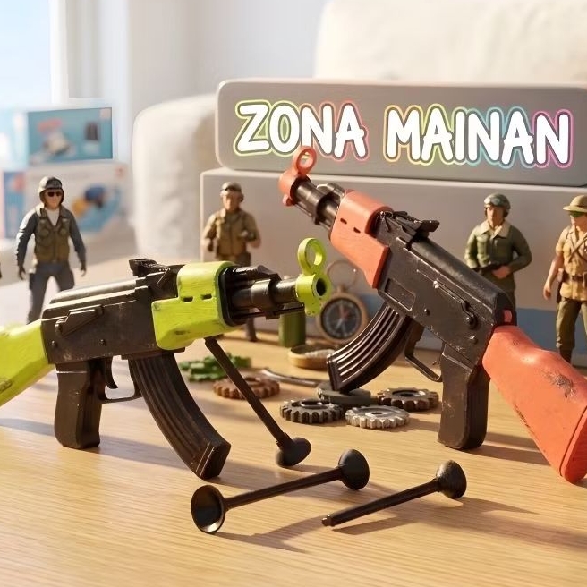 { 5 Pcs } Mainan Senapan AK Anak Peluru Busa Soft Bullet Gun | Pistol Tembak Mainan Anak Murah