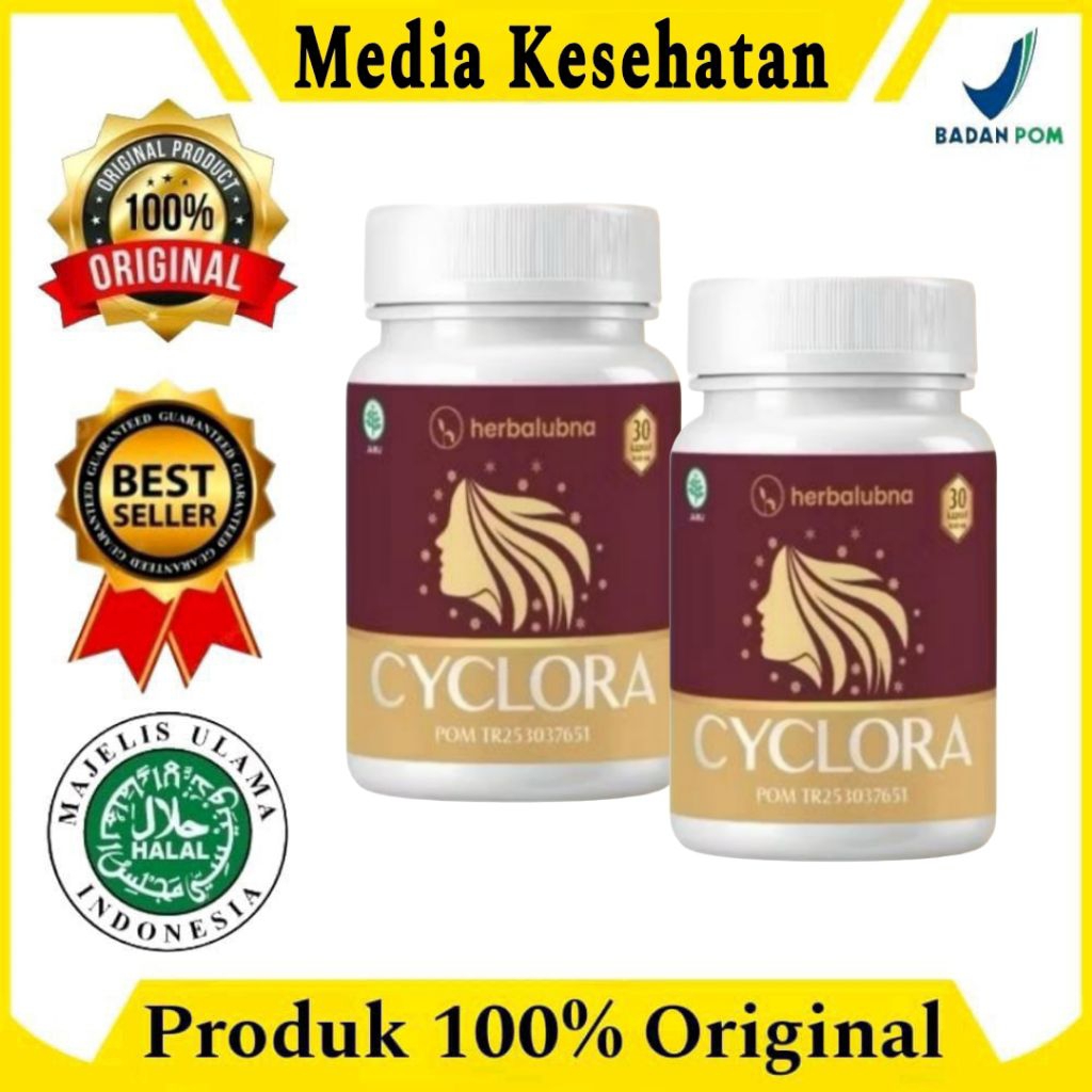 Terlaris Paket 2 Botol Cyclora - HERBALUBNA CYCLORA - Obat Telat Datang Bulan & Pelancar Haid Alami 