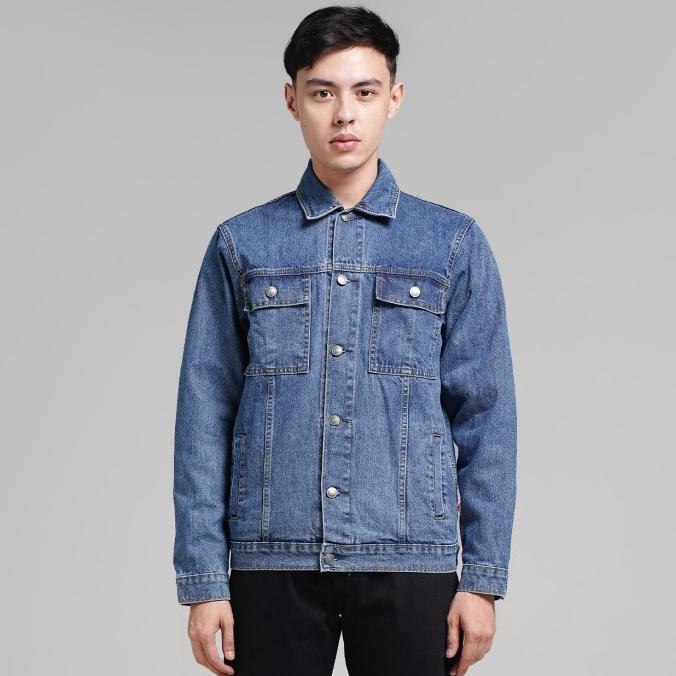 Lee Cooper Jaket Jeans Denim Hunter Classic Biru Medium