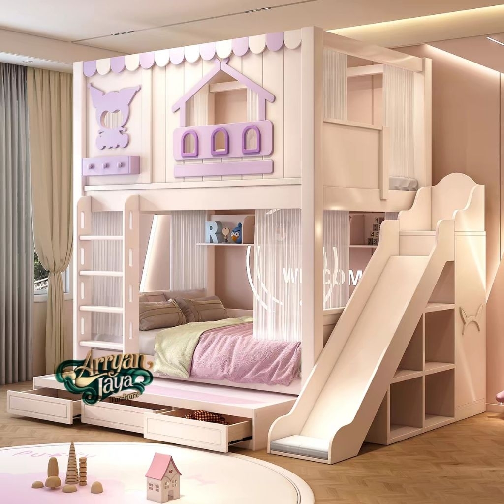 tempat tidur tingkat anak prosotan karakter kuromi