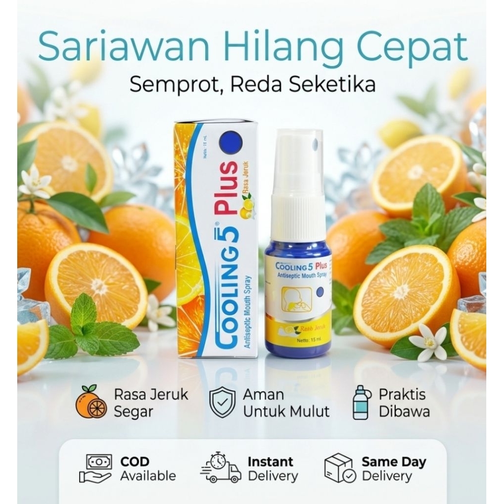 Cooling 5 Plus (Orange) untuk Sakit Gigi dan Mint untuk Sariawan