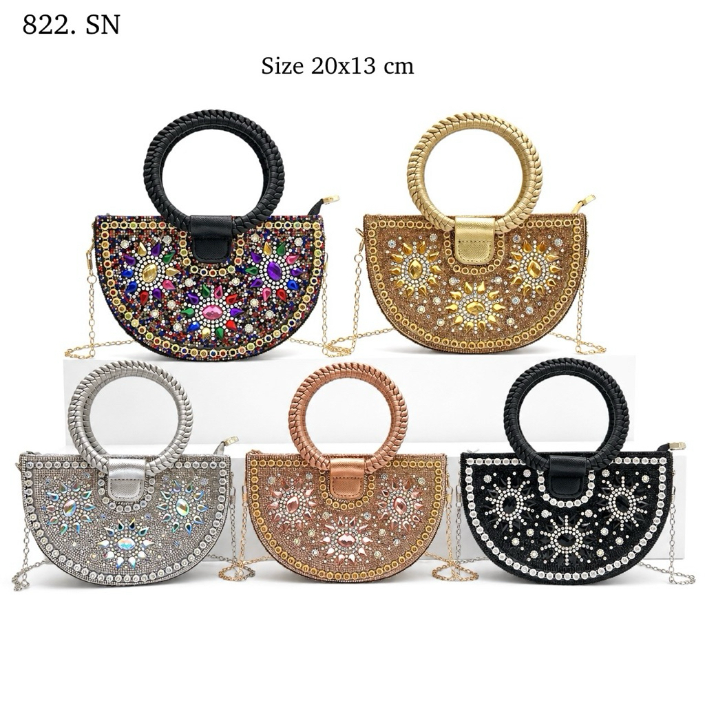 Tas Pesta Kondangan Wanita Handbag Clutch Mewah Tas Hajatan Kebaya Wedding Bag 822
