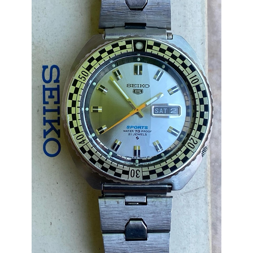 jam tangan original Vintage Seiko 5 Sports Speed Racing Rally Diver Ref. 6119-7170