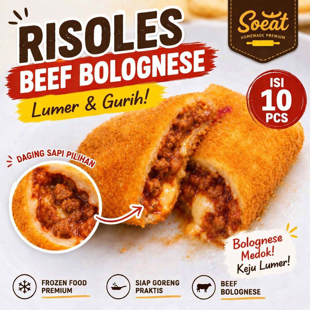 Risoles Frozen Bandung Beef Bolognese Premium | Crispy Homemade Isi 10