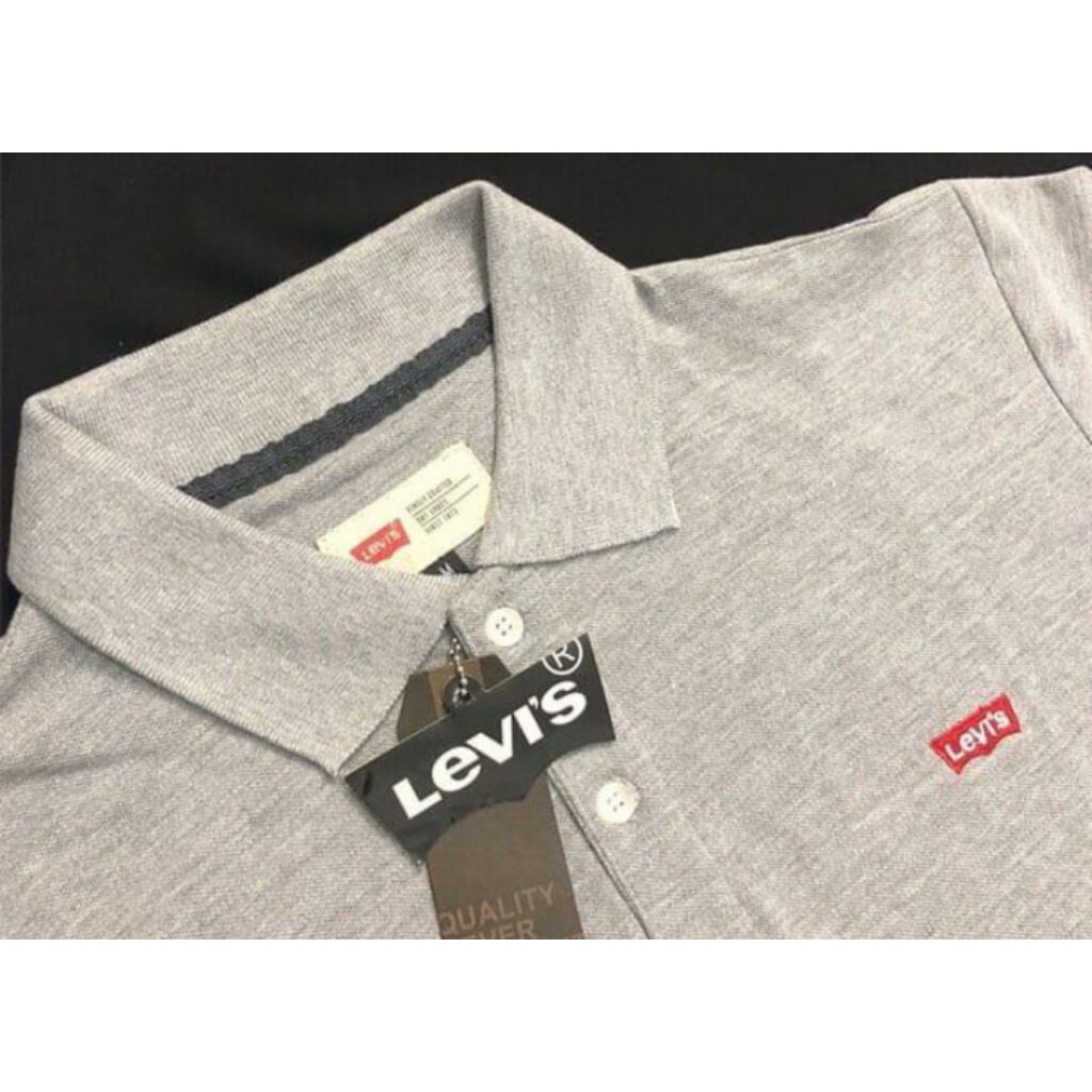 Levi's Polo Kaos Kerah Warna Abu Misty