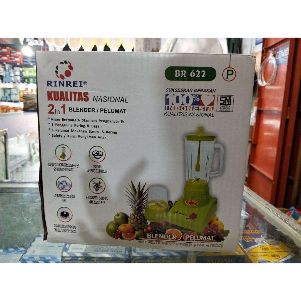 BLENDER RINREI 2 TABUNG PLASTIK BR622P