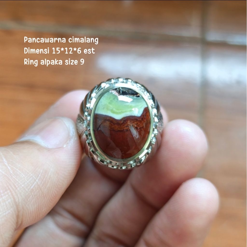 (TERMURAH) Cincin Batu Akik Pancawarna Garut Asli Cimalang