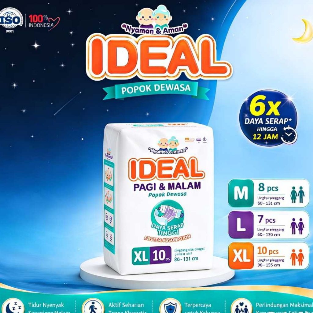 IDEAL POPOK DEWASA PEREKAT XL10 | POPOK LANSIA ANTI BOCOR XL6 | PAMPERS ORANG TUA | ADULT DIAPERS