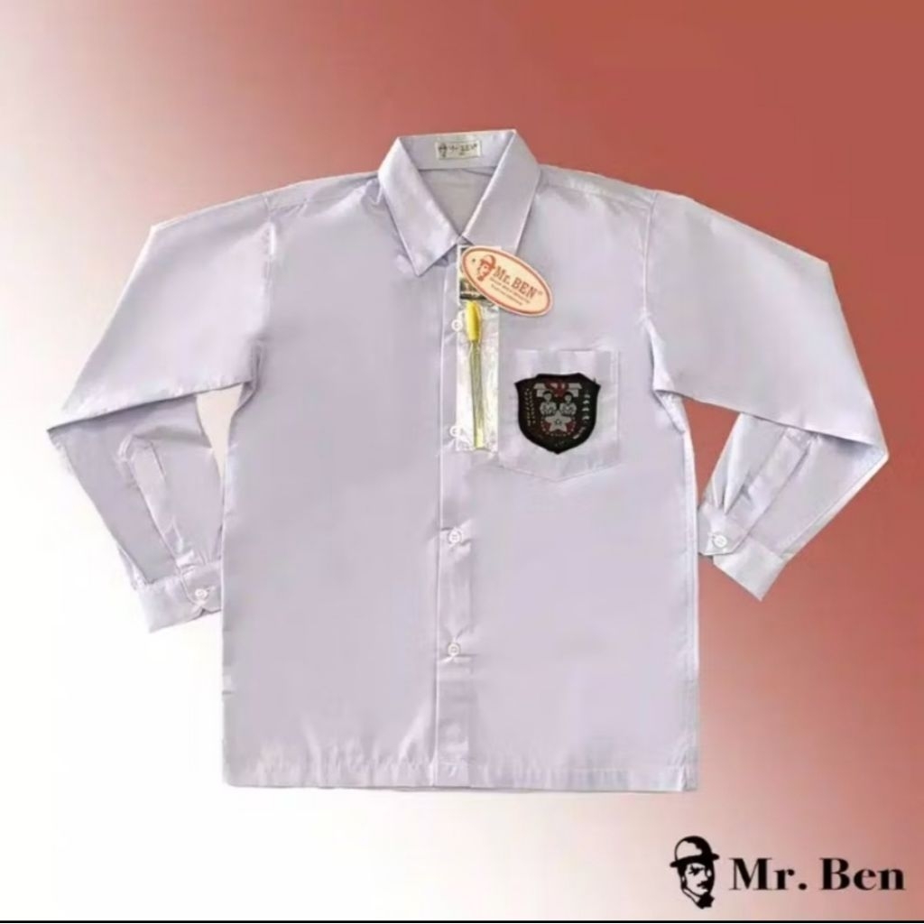 Kemeja Putih SD Lengan Panjang Mr. Ben