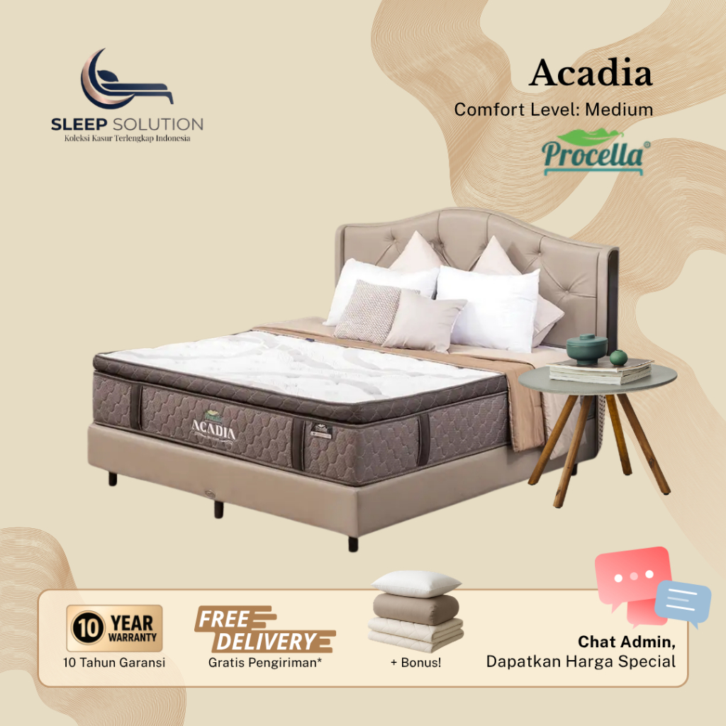 PROCELLA ACADIA I  Kasur Spring Bed | Matras Premium | 100x200, 120x200, 160x200, 180x200, 200x200