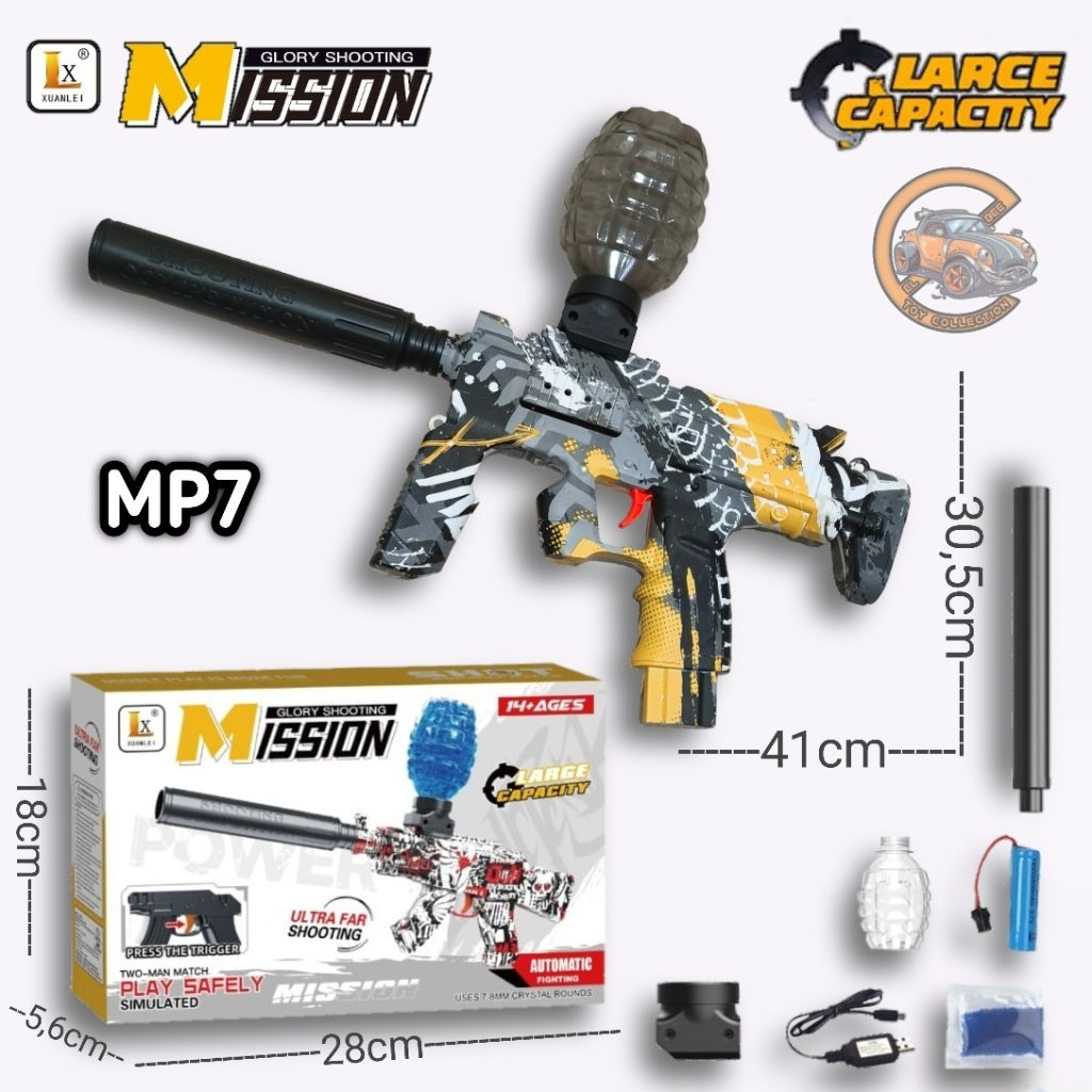 Mainan Anak Water Gel Gun MP7 Assault Rifle Water Gel Blaster