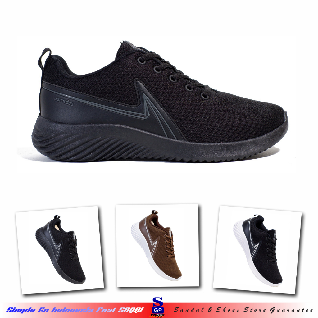 Ando Boaz Sepatu Pria Original Sneakers Tali Original Olahraga Casual Keren Kekinian 39-43