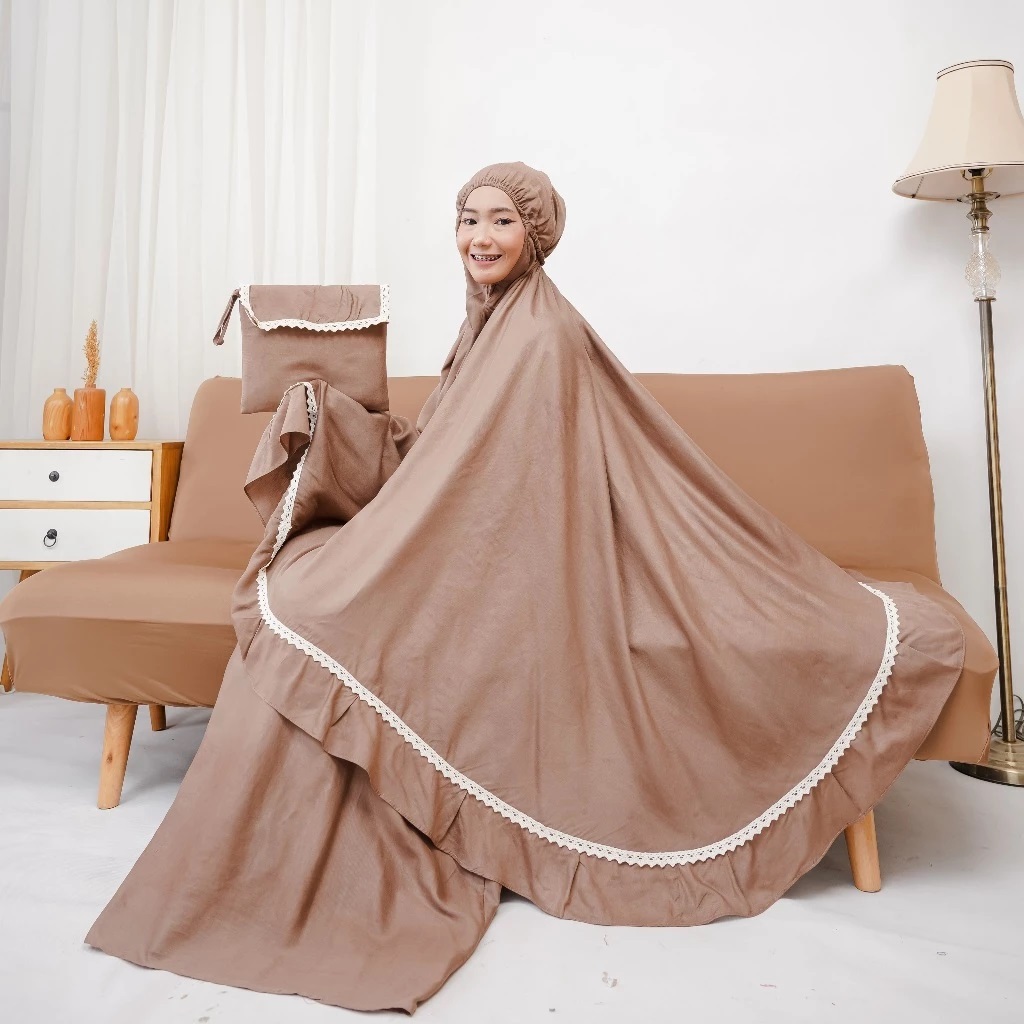 Mukena Polos Renda Rayon Bali Dewasa