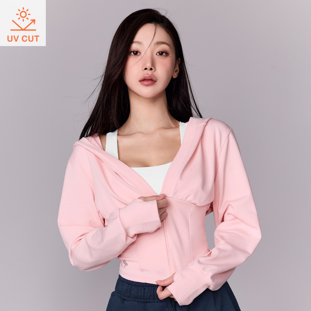 XEXYMIX Deep V-Neck Sports Hoodie Zip Up Jaket Olahraga Wanita - XFL1JL1001