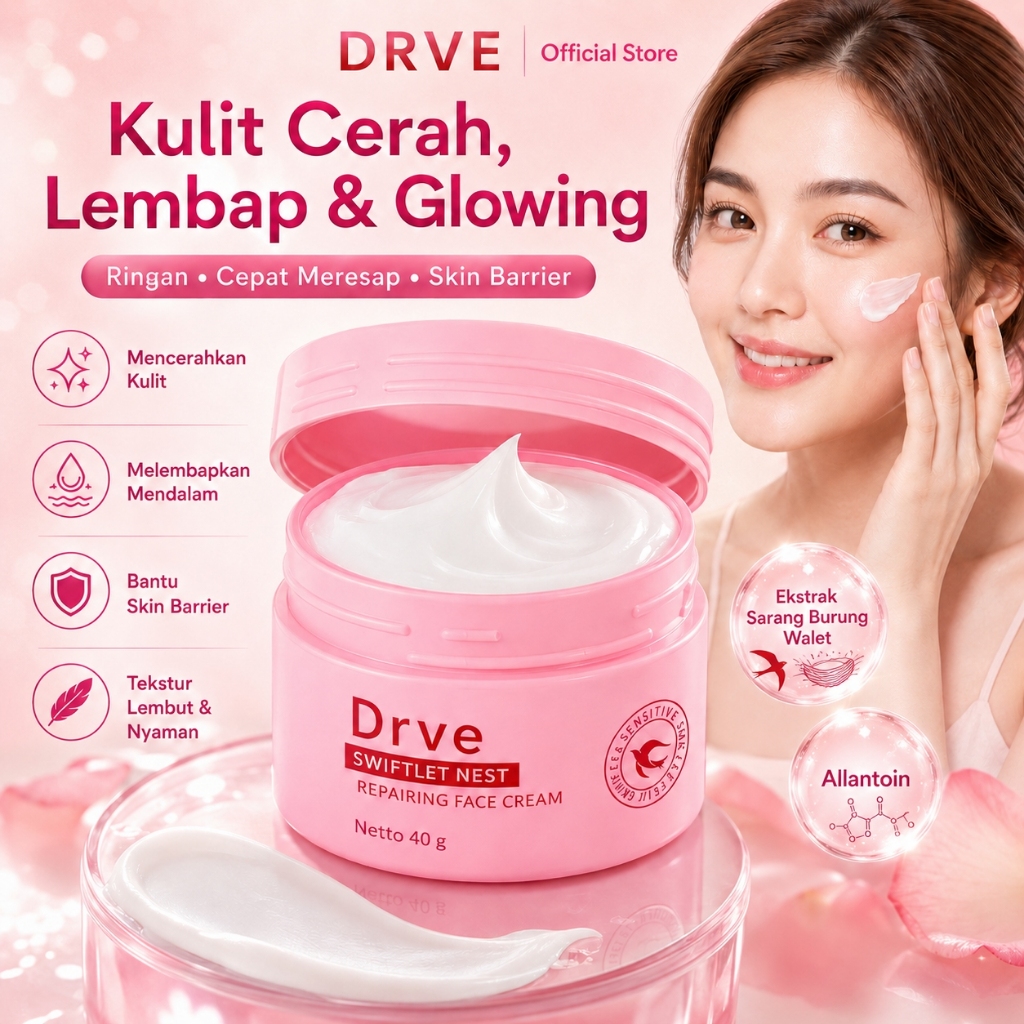 [COD] Drve Swiftlet Nest Repairing Face Cream Deep Moisturizing Menjaga Kelembapan Kulit Wrinkle Res