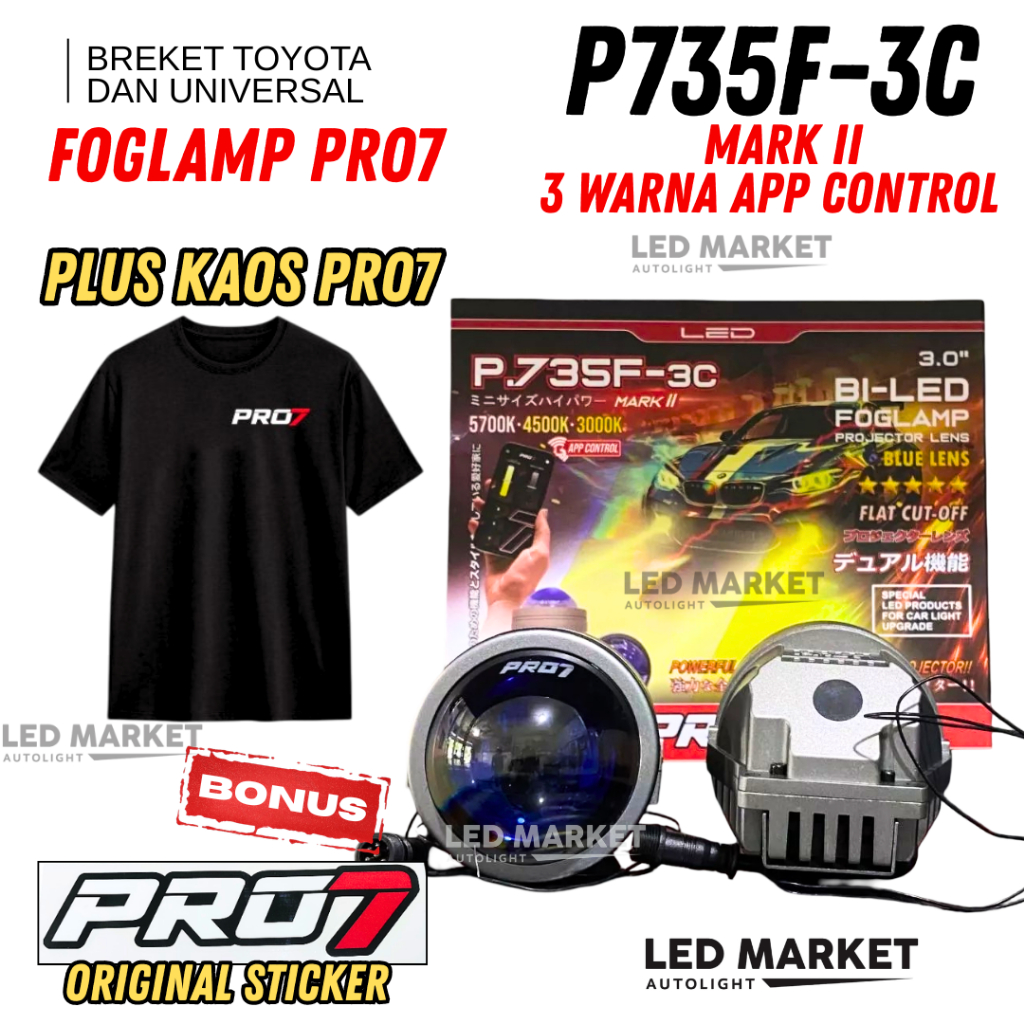 FOGLAMP BILED PRO7 PRO 7 P735F 3C MARK 2 P.735F-3C Mark II BILED FOGLAMP 3 WARNA APP CONTROL