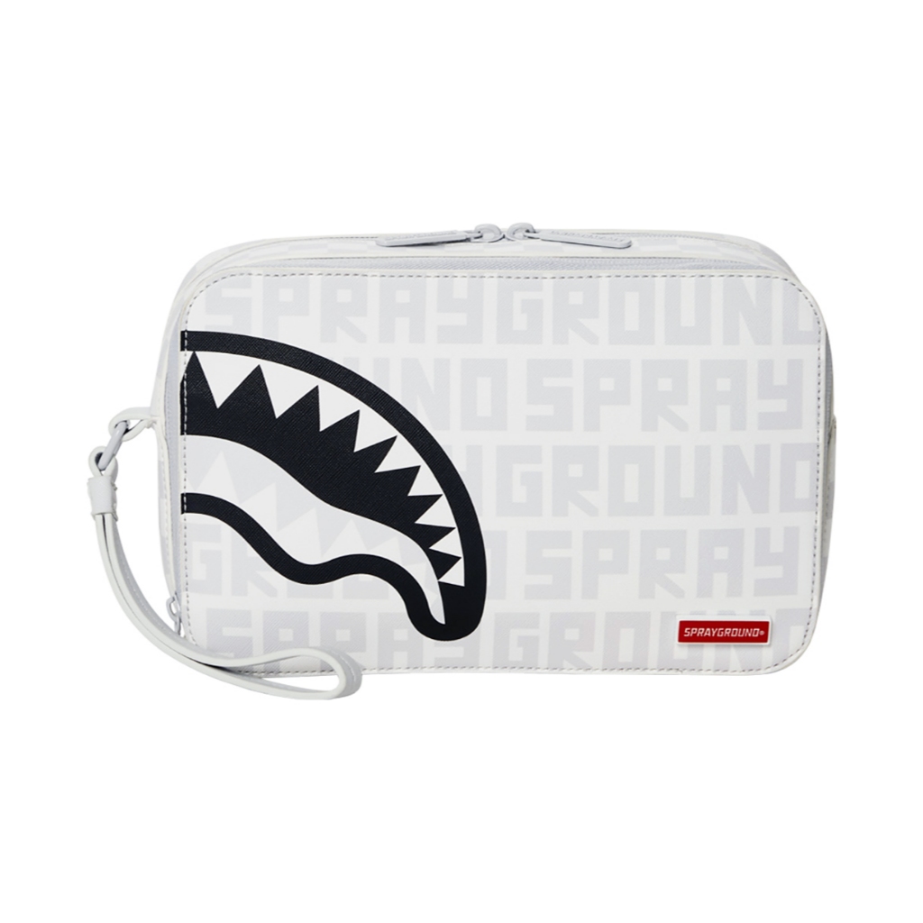 Sprayground Shark Black White Toiletry / Tas Branded Original