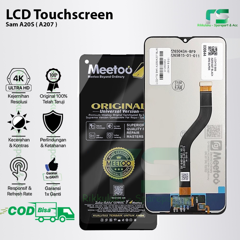 LCD Touchscreen Samsung A20S original 100% Fullset