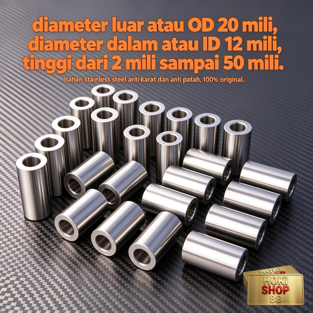 Ring/Bosh Stainless Lubang 12mm Diameter Luar 20mm