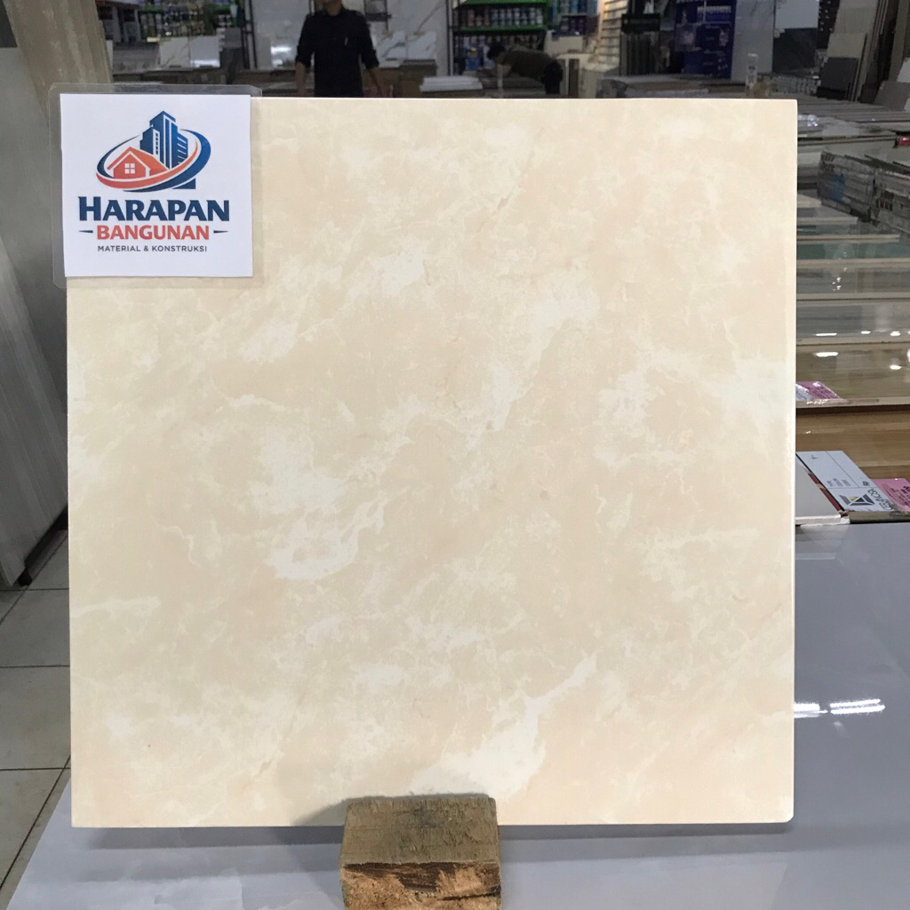 Keramik Lantai Marble 40x40 Asia Tile Zigma Cream Glossy Krem 40 x 40