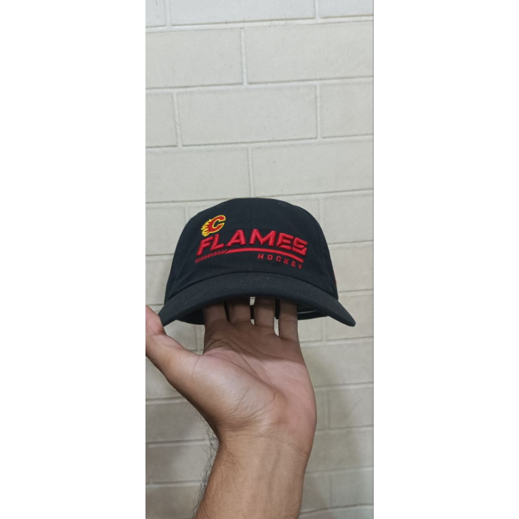 topi nhl Calgary flames team hockey hitam