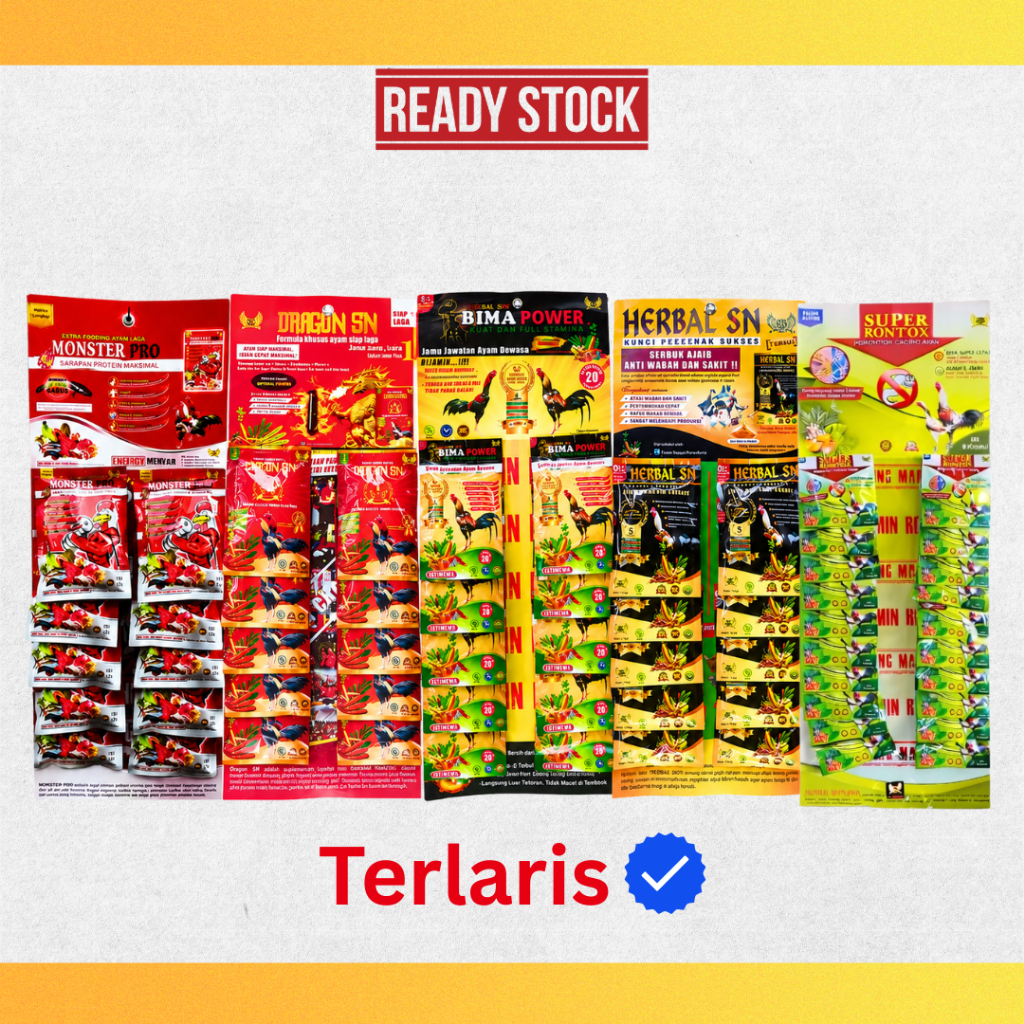 PAKET JAMU AYAM LAGA TERLARIS | MONSTER PRO SN | BIMA POWER SN | HERBAL SN | SUPER RONTOK SN | DRAGO