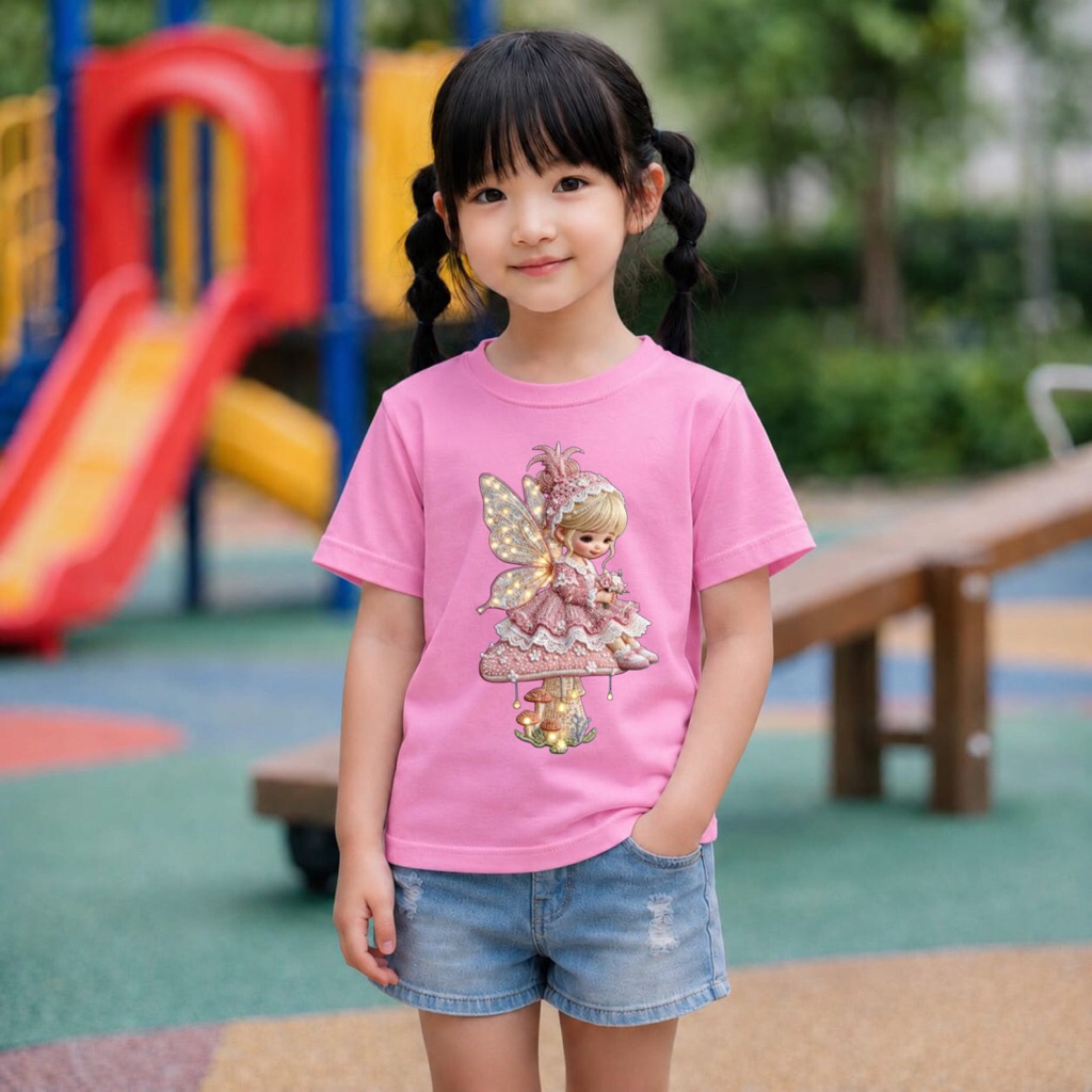 CB Baju Kaos Anak 1-12 tahun Anak perempuan gadis peri jamur