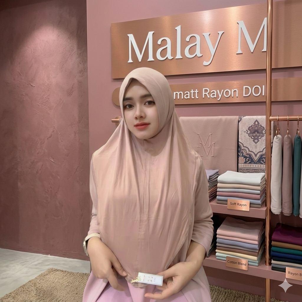 468 HIJAB INSTANT DOI MALAY RAYON M STANDART FREE BROSS ORY DOA IBU BY BU NYAMIN