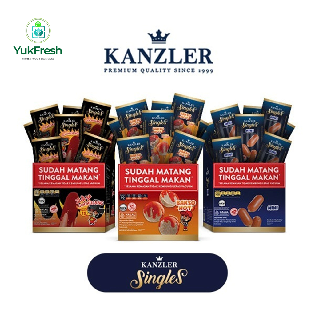 Kanzler Singles Sosis / Sosis Kanzler Single 65gr HOT / PEDAS (HARGA PER BOX) - YukFresh