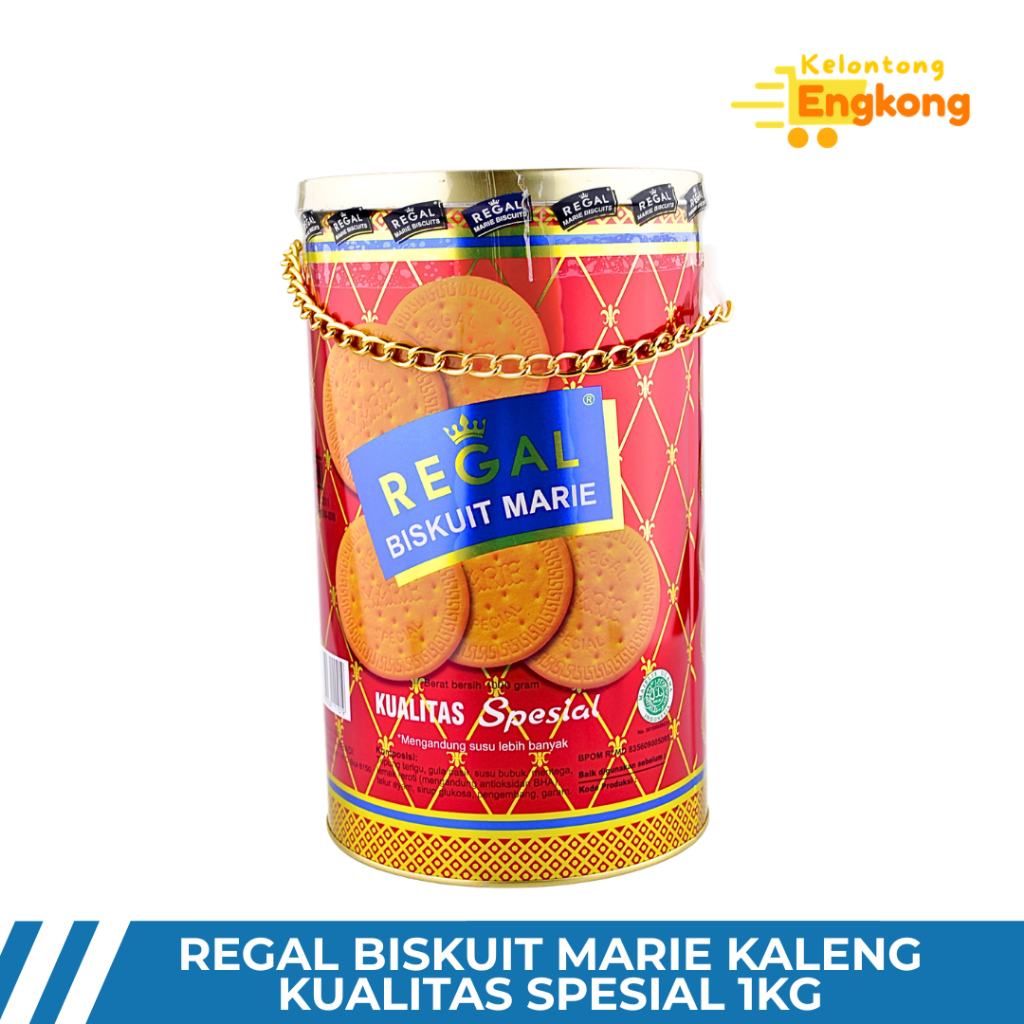 REGAL Biskuit Marie Kaleng 1KG Kualitas Spesial - Regal Rantai Biskuit Marie Original
