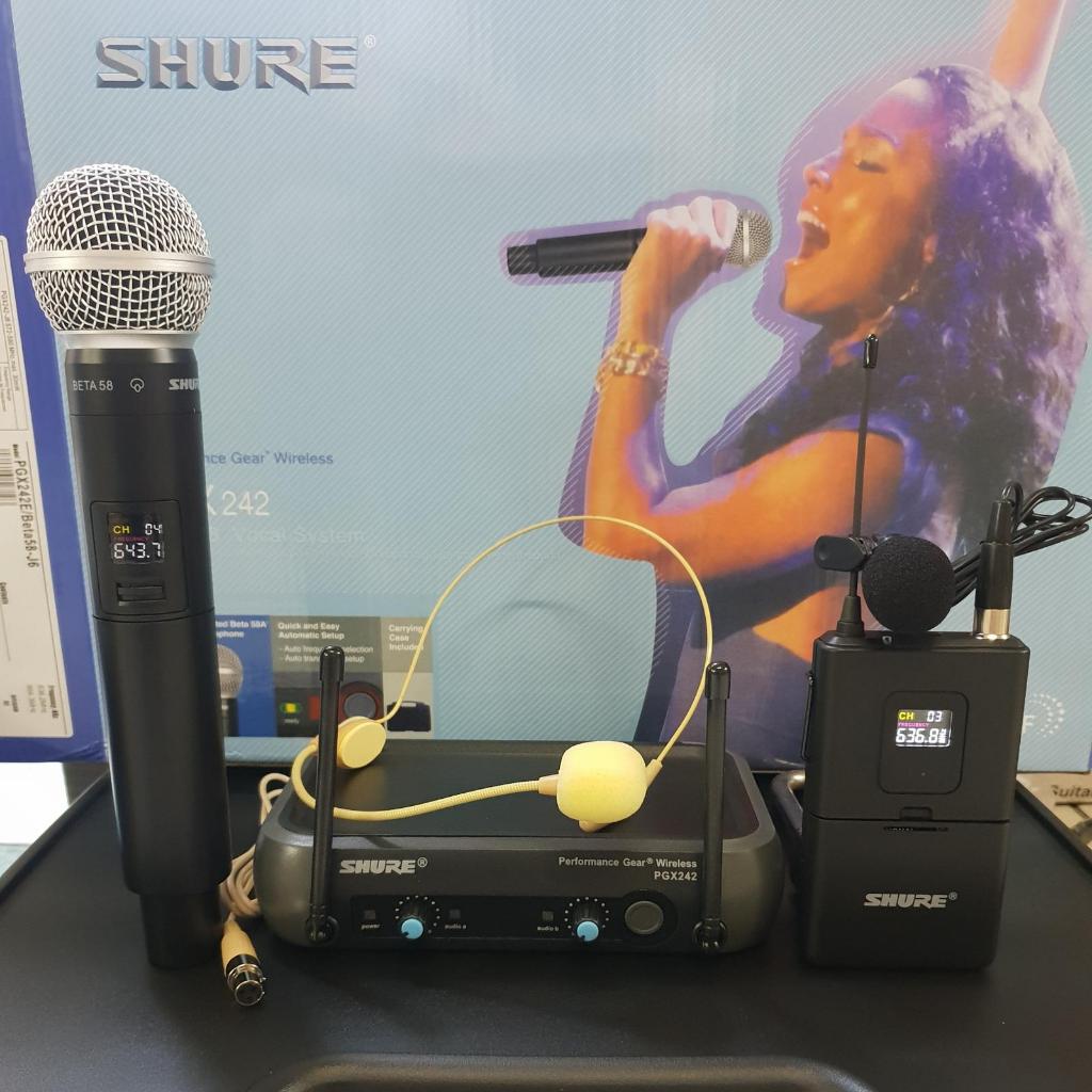 mikrofon mic shure PGX242 / PGX 242 isi 2 Handheld / 2 headset clip on / 1 headset clip on + 1 handheld