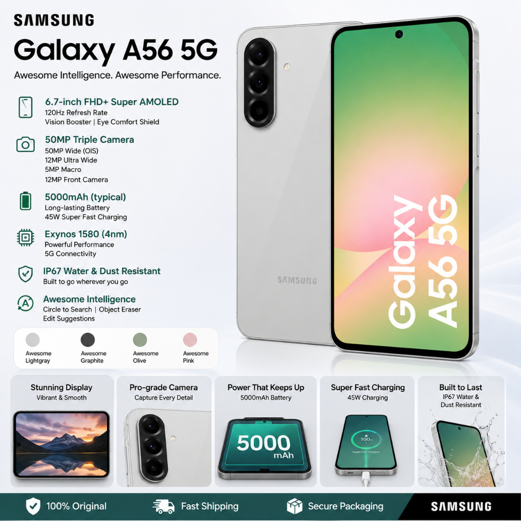Samsung Galaxy A56 5G 8GB/256GB Original Garansi Resmi Indonesia | AMOLED 6.7" Kamera 50MP | Ready S