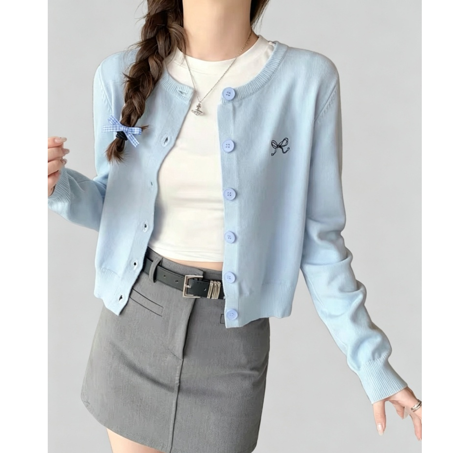 Cardigan Knit Gaya Korea Nell Knit Cardigan Wanita Import Soft Knit Import