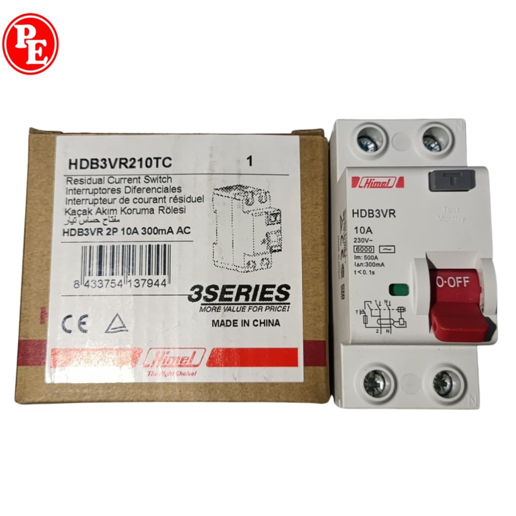 ORIGINAL HIMEL RCCB / ELCB 1P+N 30mA 300MA 10A 32A 40A HDB3VR2 1P + N 30 mA 10 32 40 AMPER