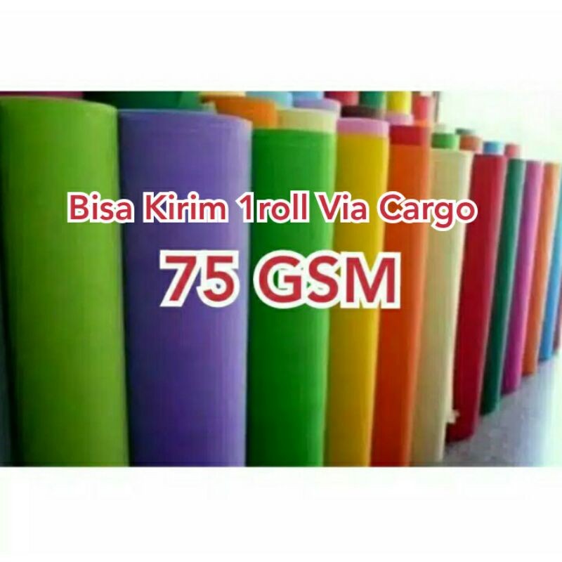 KAIN 75GSM (ROLL) ahan kain Spunbond Spondbon Spoundbond Pur roll 75gsm 1Roll sponbon merah biru ter