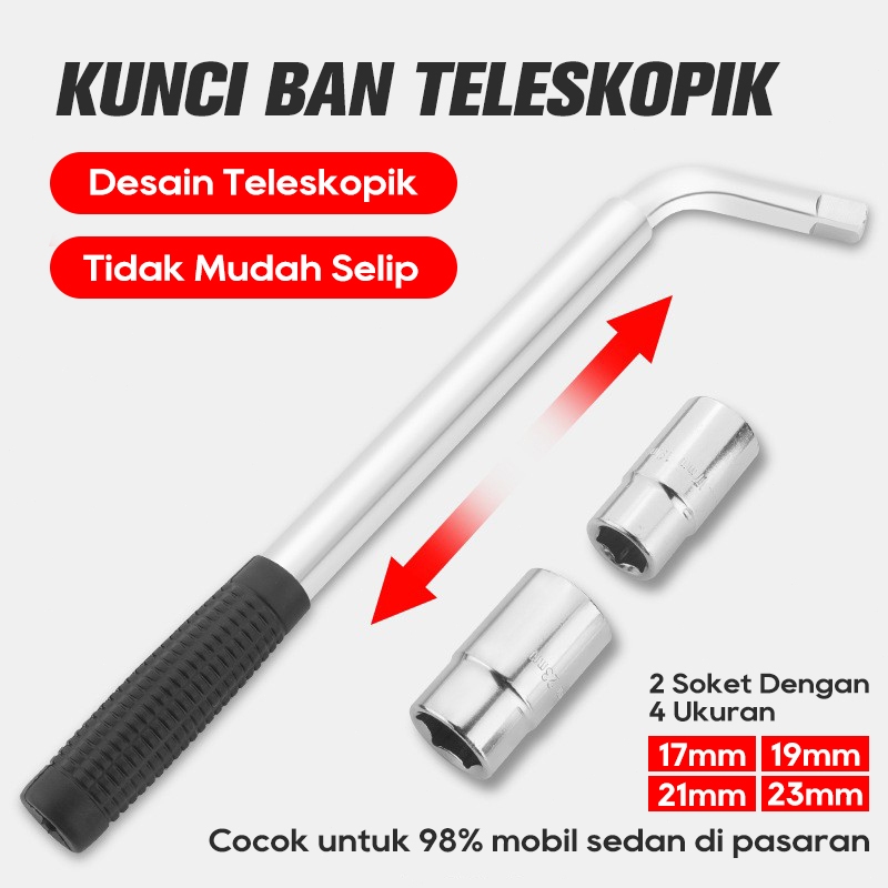 Kunci Roda Ban Mobil L Serbaguna Tarik Panjang Pendek Ukuran Baut 17-19 21-23mm