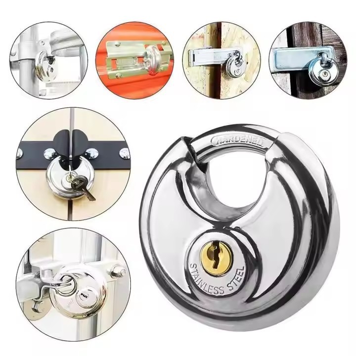 Gembok Bulat Padlock Stainless 70 Mm - Gembok Cakram 70mm - 70mm Kunci Gembok Bulat Anti Maling