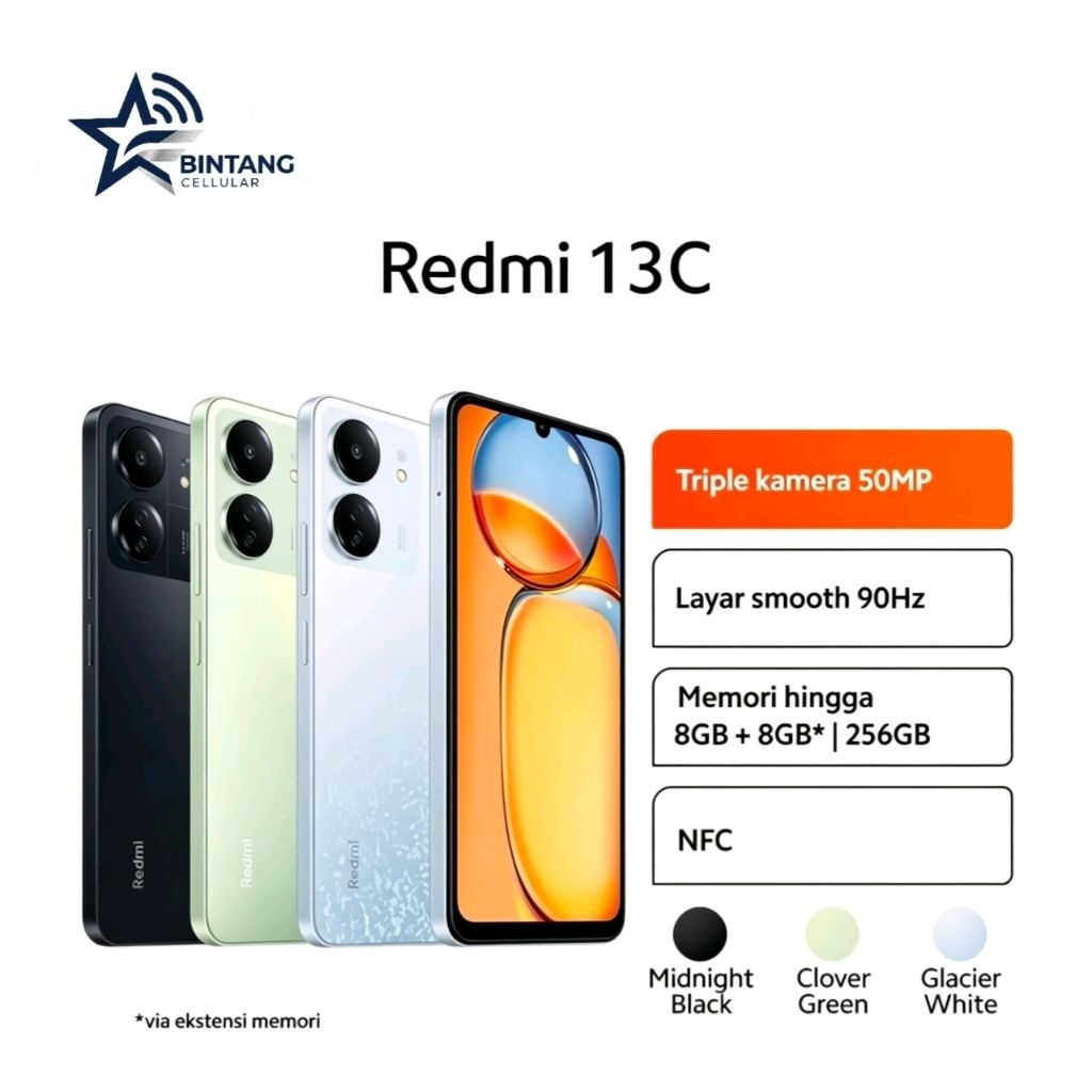 HP XIAOMI REDMI 13C 6/128 GB - REDMI 13C RAM 6GB ROM 128GB GARANSI RESMI