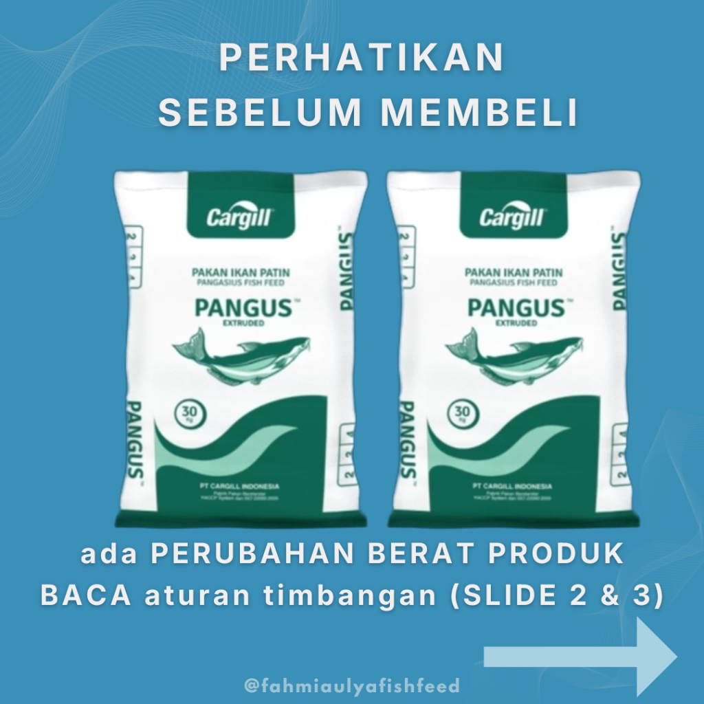(PAKET 2 Kg ) PAKAN IKAN CARGILL PANGUS -2 dan -3 Protein 28% Pakan Ikan Patin Cargill PANGUS