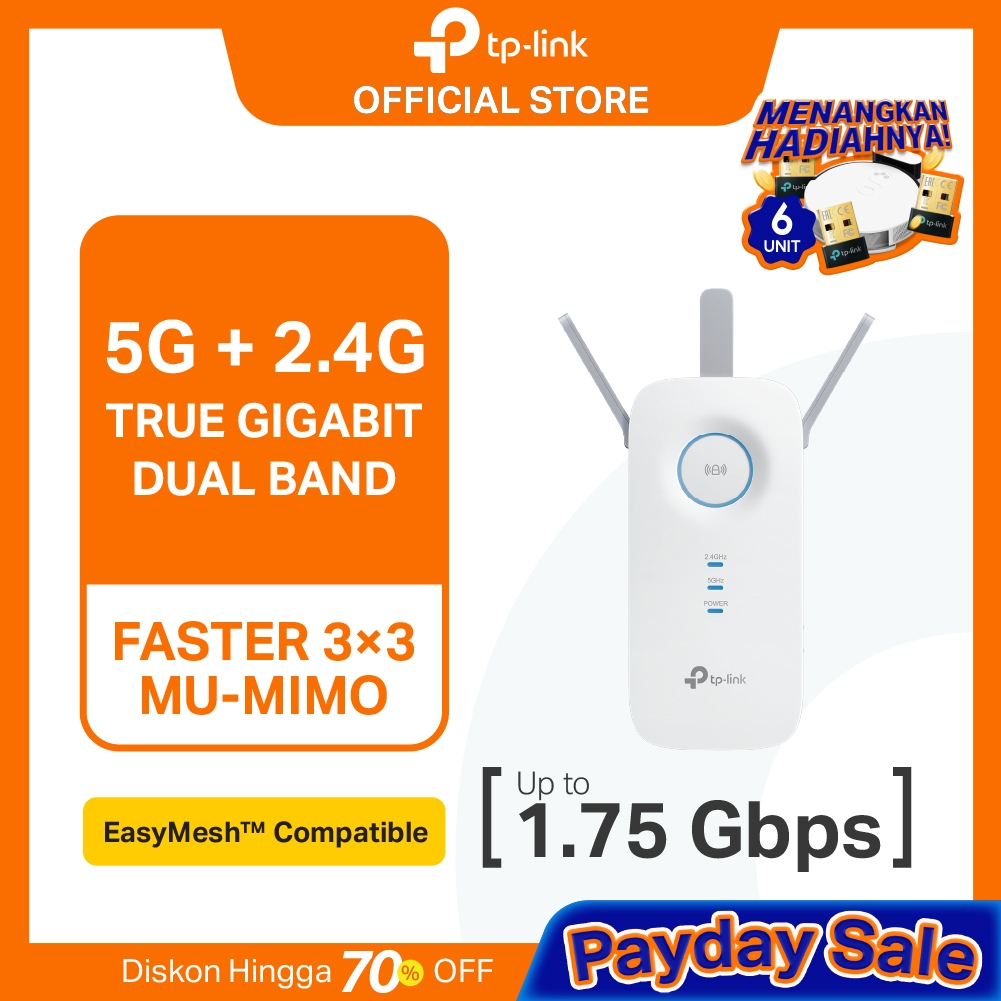 TP-Link RE450 | AC1750 WiFi 5 Extender | Dual Band | Wireless Repeater | Mesh | Access Point WPA