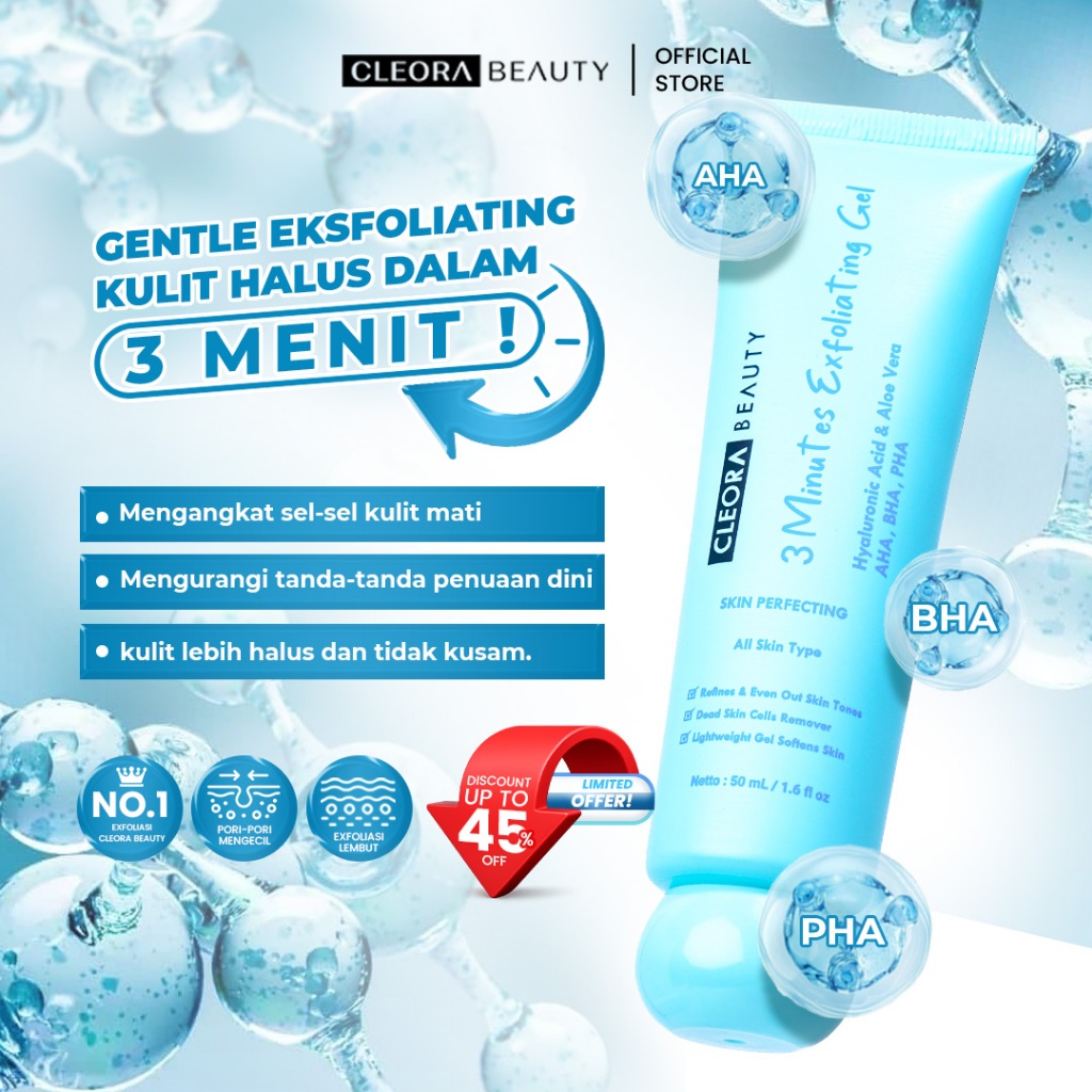 [SPESIAL OFFER] Cleora Beauty 3 Minutes Exfoliating Gel 50g | Peeling Gel Membantu Mengangkat Kotora