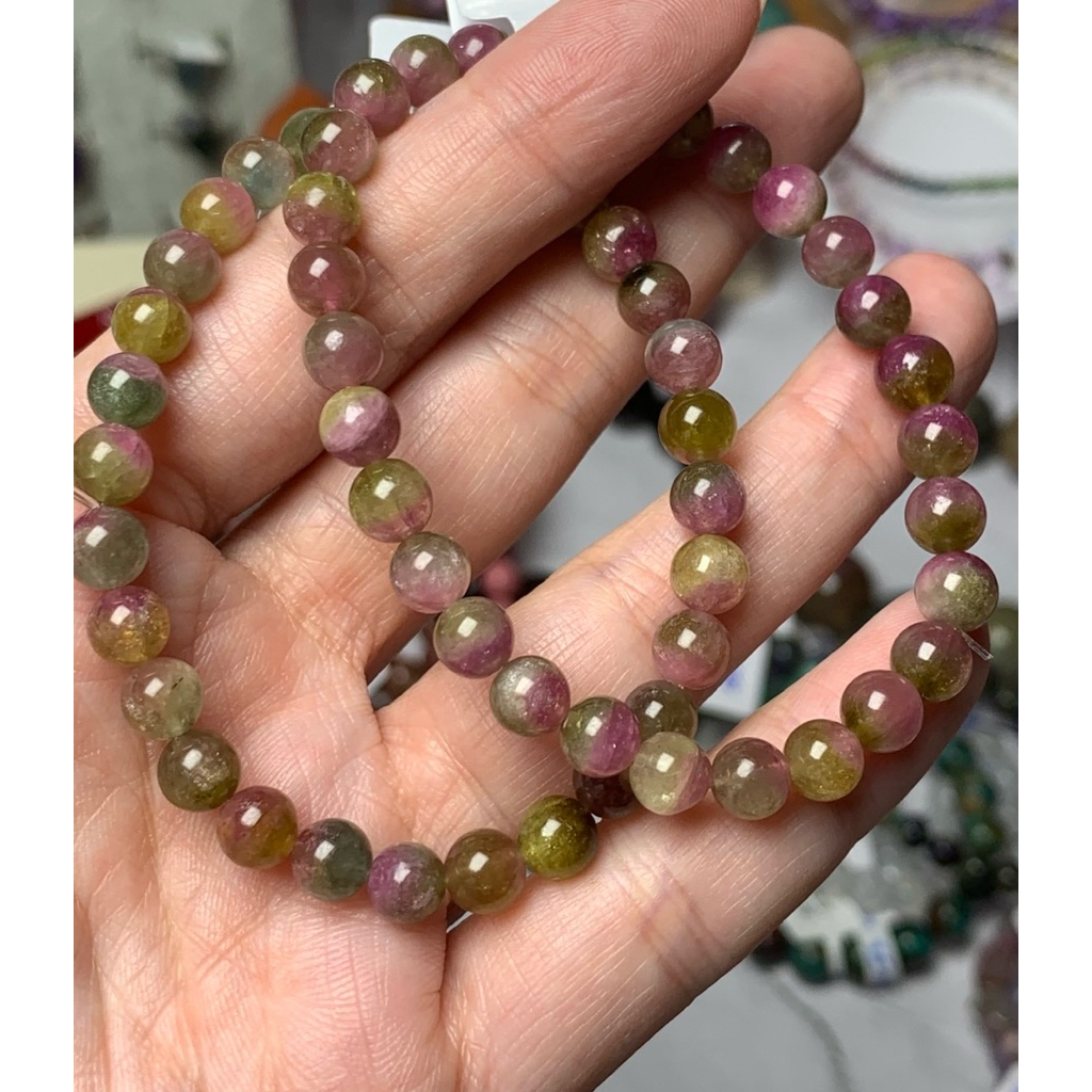 Watermelon Tourmaline Bracelet / Gelang Kristal Batu Alam