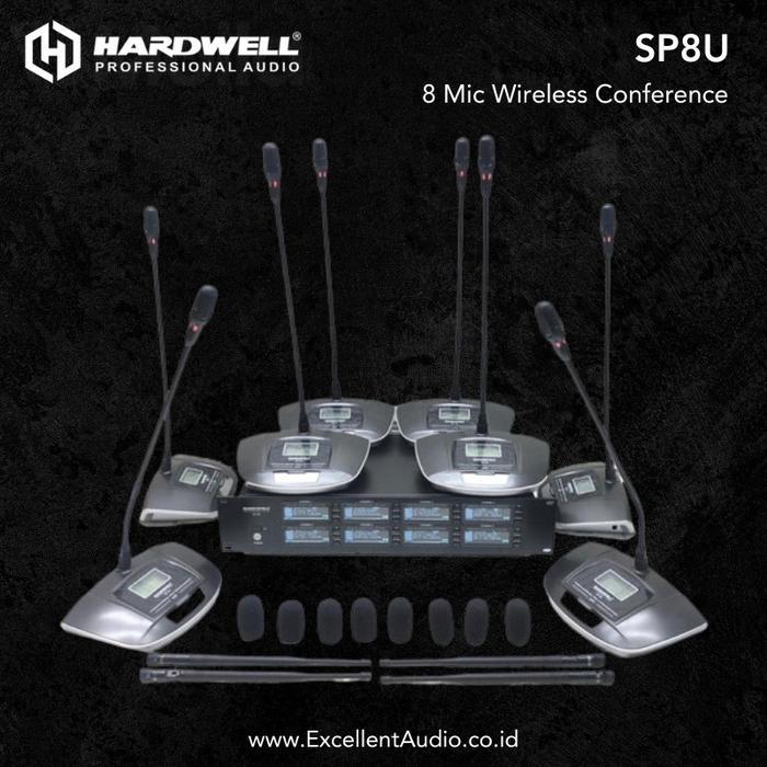 Mic 8 Wireless Gooseneck Podium Meja Conference HARDWEL SP8U ORIGINAL GARANSI Resmi TERBAIK